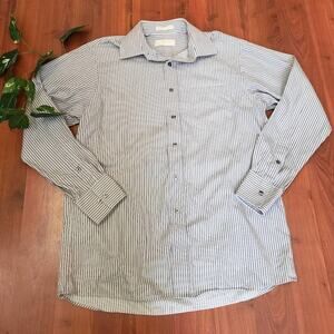 MICHAEL KORS MENS STRIPED BUTTON DOWN